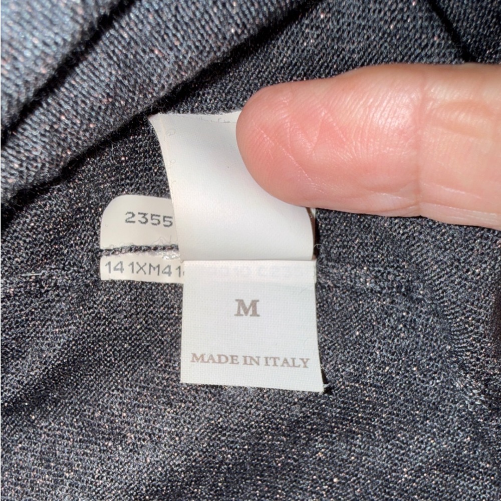 Brunello Cucinelli Cashmere Silk Metallic Knit Tank Top Blck Med Made in Italy - Picture 6 of 7